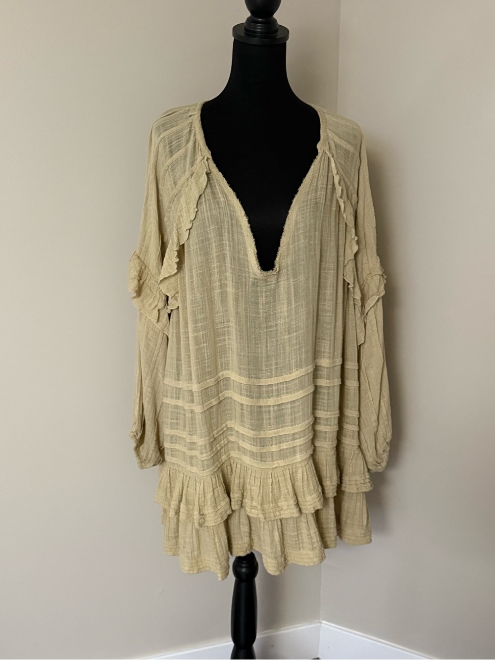 Free People Ruffled Gauze Tunic Dress